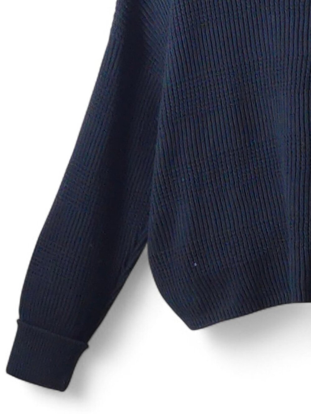 Waffle Textured Knit Sweater NWT Med Black 100% Cotton Boxy Cropped Minimalist - Picture 10 of 16